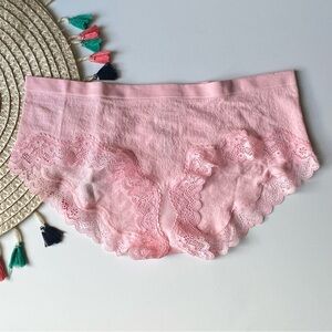Victoria's Secret Seamless Lace-Trim Hiphugger Panty Pretty Blossom Medium NEW